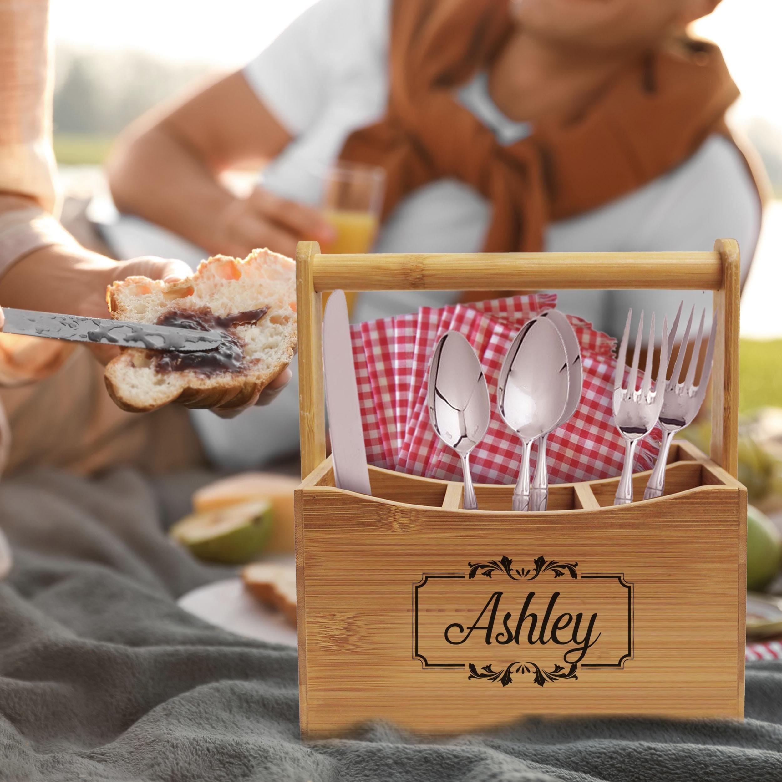 Personalized Utensil Holder, Silverware Holder, Kitchen Tool Holder, Utensil Caddy, Wood Napkin Holder, Kitchen Utensil Holder