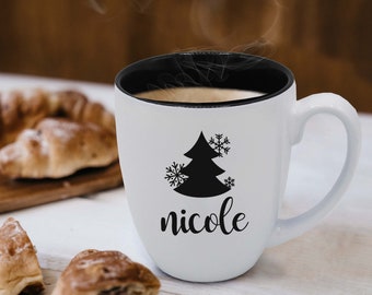 Personalized Kids Hot Chocolate Mug, Kids Christmas Mug, Custom Cocoa Mug Gift, Reindeer Mug, Snow Mug, Christmas Tree Mug for Boys, Girls