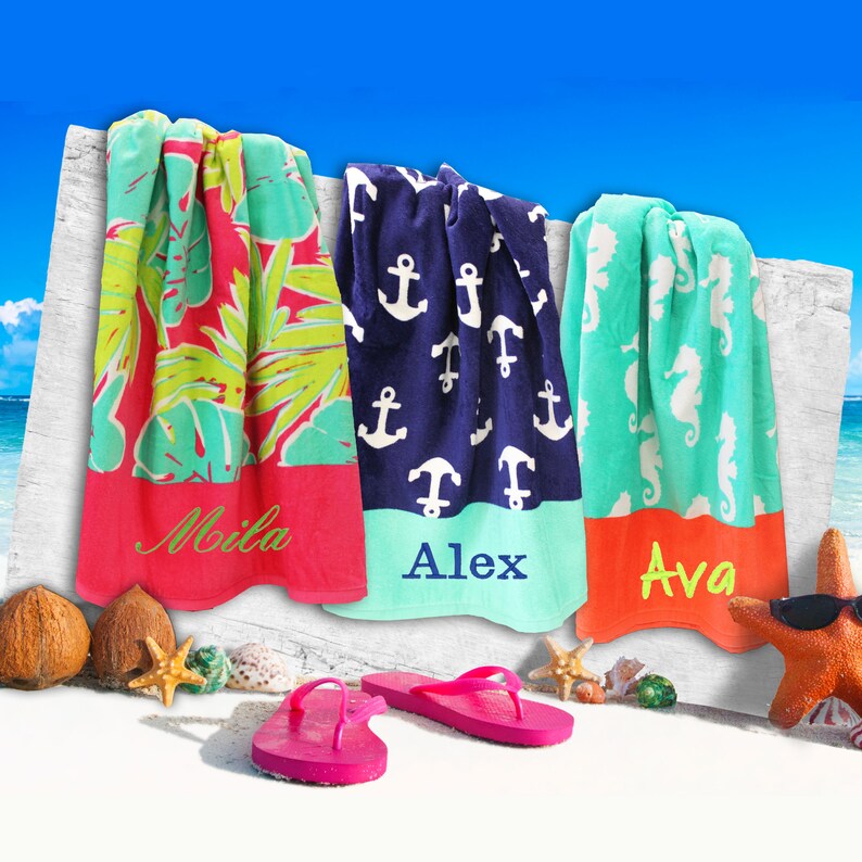 Kids Beach Towel Beach Towels for Kids Personalized Kids Etsy