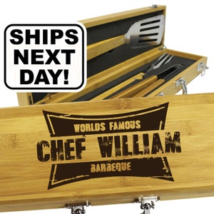 Grill Accessories, Barbecue Grill Tools, Personalized Grill Set, BBQ Set, Grill Tools,  Grilling Gifts for Him, Dad Gifts, Grill Master