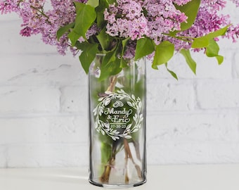 Personalized Centerpiece, Table Centerpiece Wedding, Custom Flower Vase, Vase for Centerpiece, Glass Vase Wedding, Flower Vase Centerpiece
