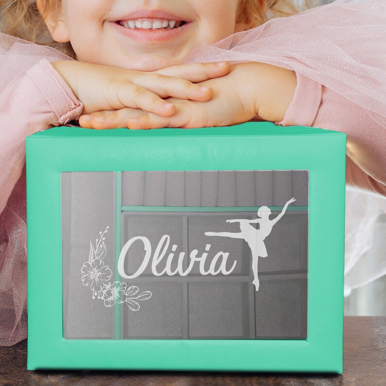 Personalized Kids Jewelry Box, Custom Little Girls Jewelry Box, Engraved Jewelry Box for Girls, Birthday Gift Jewelry Box for Little Girls image 6