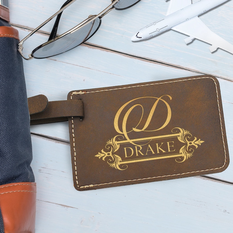 Personalized Luggage Tag Leather Engraved Luggage Tag Etsy