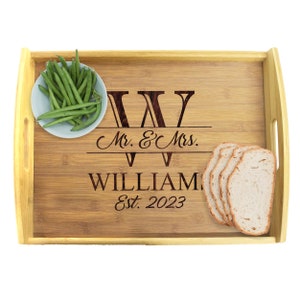 Serving Tray Wood, Serving Tray Personalized, Engraved Serving Tray, Personalized Platter, Wooden Tray, Custom Tray, Housewarming Gift