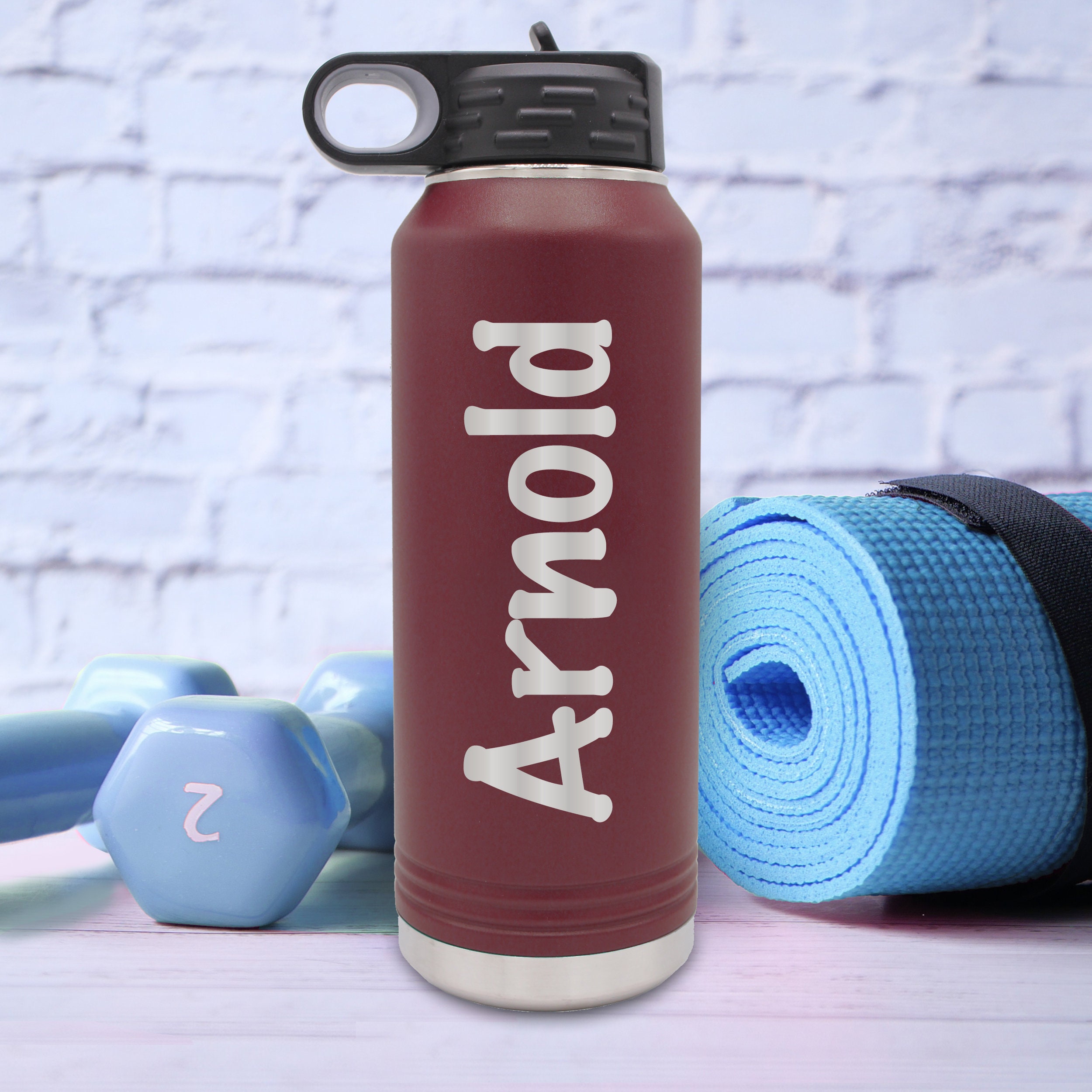 Personalized Water Bottle, Yoga Workout Bottle, 32oz Double Insulated Steel  Bottle, Custom Engraved Water Bottle With Straw, Stanley Bottle 
