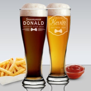 Personalized Beer Mug, Groomsman Gift, Groomsmen Beer Glass, Groomsmen ...