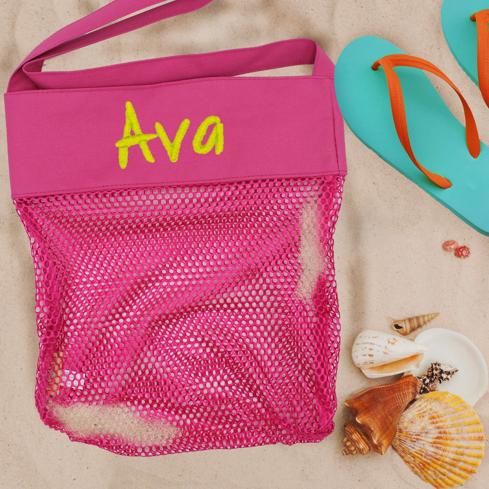 Personalized Seashell Bag Mesh Sea Shell Bag Mesh Shell Bag Etsy