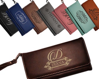 Personalized Women's Wallet, Custom Womens Clutch, Monogrammed Women's Wristlet, Cute Wristlet with Removable Strap, Hand Purse Clutch