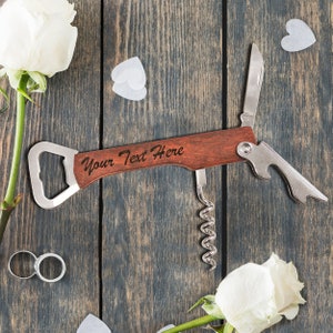 Personalized Wedding Party Favors, Bottle Opener Favors Bulk, Custom Corkscrew Favors, Wine Favors, Wedding Party Favor, Personalized Favors bild 4