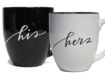 His and Her Coffee Mugs, His and Her Coffee Cups, His and Hers Coffee Mugs, His and Hers Coffee Cups, His Coffee Cup Mug, Her Coffee Cup Mug