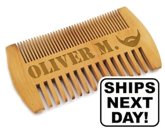Personalized Beard Comb, Beard Gift Set, Beard Comb Wooden, Customized Beard Brush, Custom Beard Comb, Monogrammed Beard Comb, Wood