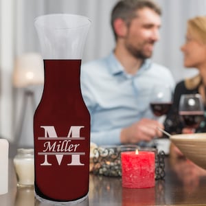 Custom Personalized Wine Decanter Set with Glasses, Monogrammed Wine Carafe, Customized Wine Carafe Gift for Wine Lovers, Mom Wine Gift