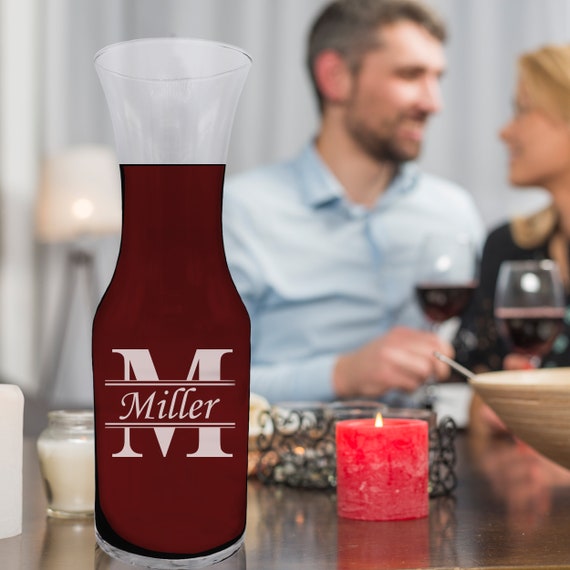 Custom Personalized Wine Decanter Set With Glasses Etsy