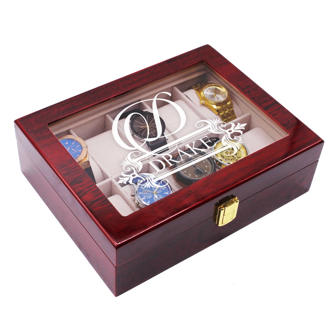 Personalized Watch Case, Mens Watch Box, Customizable Watch Box Custom ...