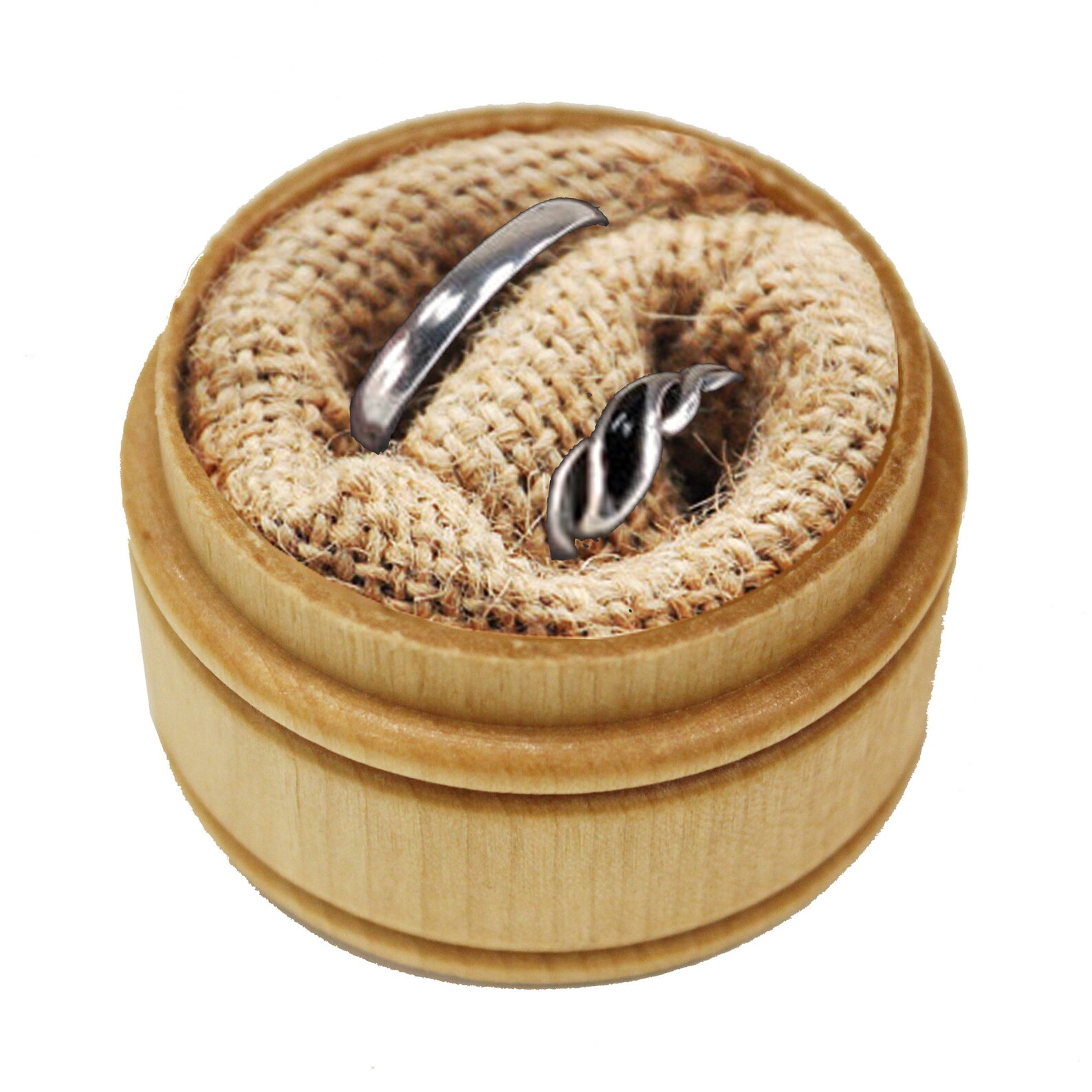 Wood Ring Box, Round Ring Box, Wedding Ring Boxes for Ceremony, Rustic ...