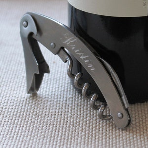 Stainless Steel Corkscrew - Corkscrew Opener Personalized - Waiters Corkscrew - Custom Wine and Beer Opener