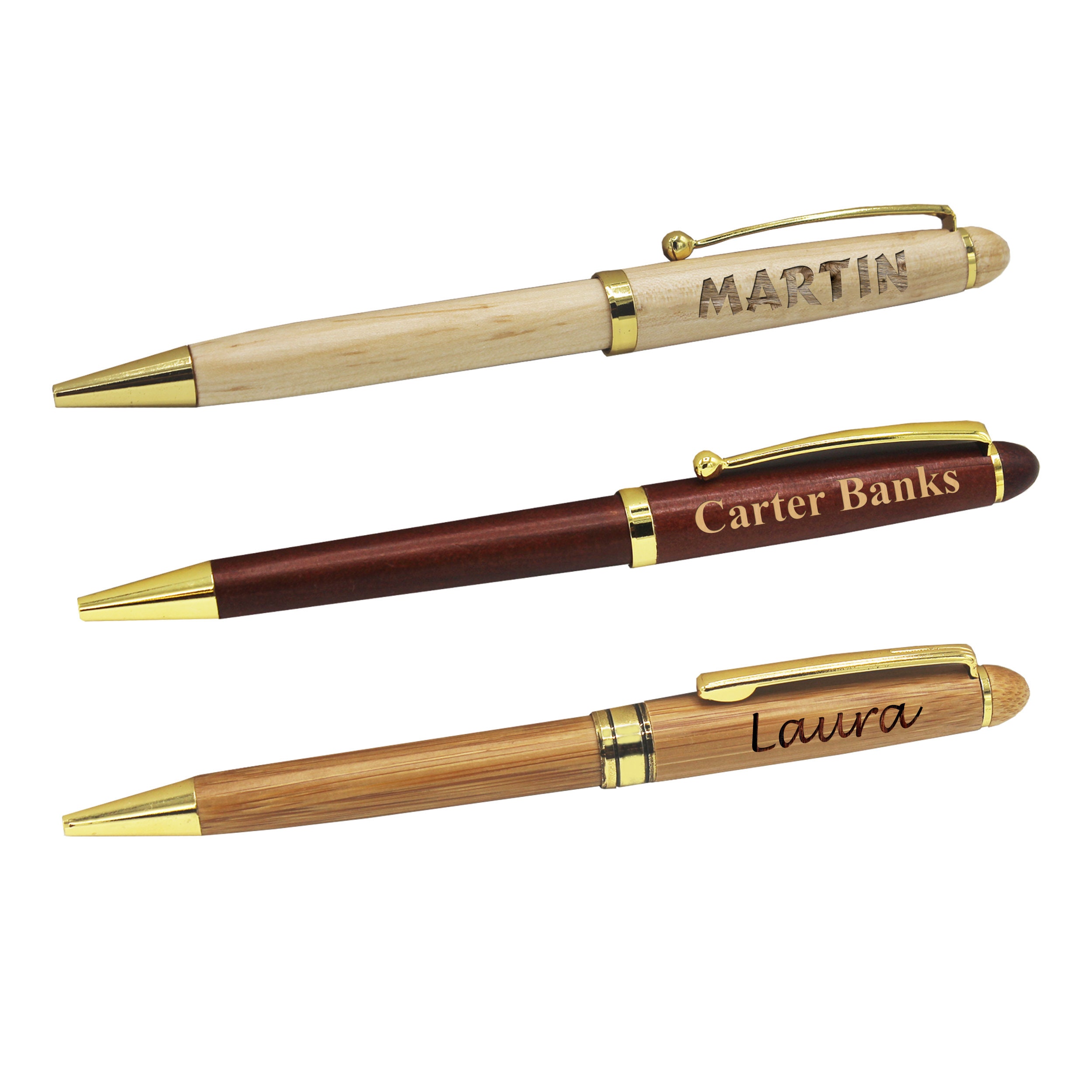 Wood Personalized Pens  My Metal Business Card