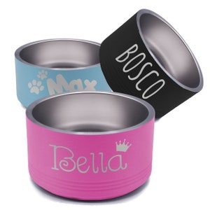 Stainless Steel Dog Bowl Custom, Personalized Dog Bowl with Name, Pink Dog Bowl, Stainless Dog Bowl, Black Dog Bowl, Customizable Pet Bowl