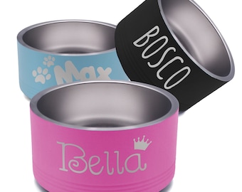 Stainless Steel Dog Bowl Custom, Personalized Dog Bowl with Name, Pink Dog Bowl, Stainless Dog Bowl, Black Dog Bowl, Customizable Pet Bowl