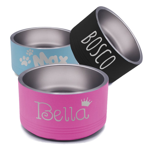 Stainless Steel Dog Bowl Custom, Personalized Dog Bowl with Name, Pink Dog Bowl, Stainless Dog Bowl, Black Dog Bowl, Customizable Pet Bowl