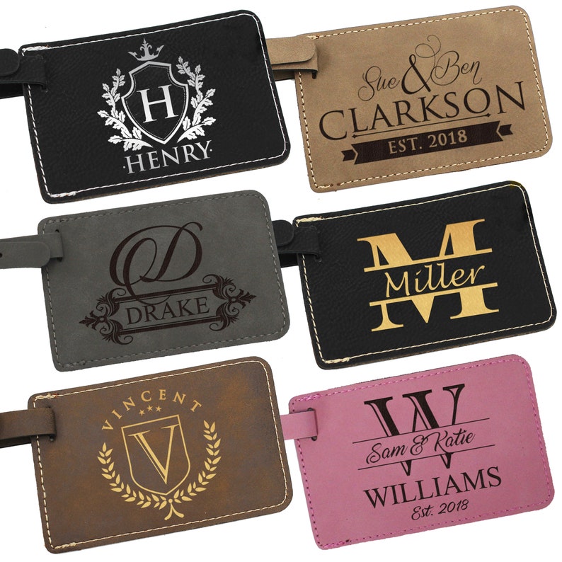 custom leather luggage tags