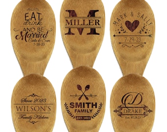 Personalized Wooden Spoon - Custom Bamboo Kitchen Spoon 10 Inches