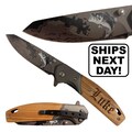 Fishing Gift for Man, Hunting Gift for Dad, Customized Pocket Knife, Custom Fishing Gift for Dad, Wood Pocket Knife with Clip