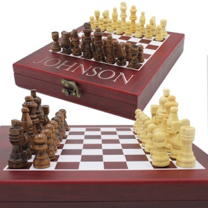 Personalized Chess Set, Engraved Chess Board, Custom Travel Chess Set ...