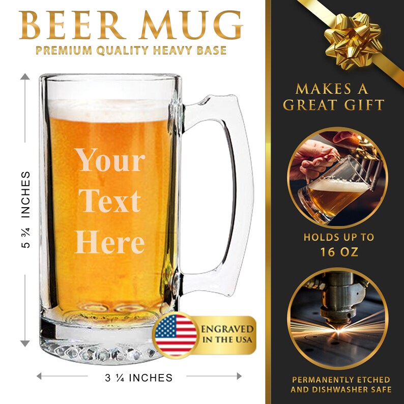Personalized Beer Mug Custom Beer Mug With Name Engraved Etsy