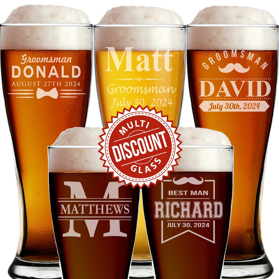Personalized Pilsner Glasses, Personalized Glasses, Groomsmen Gift ...