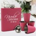 Flask Sets For Bridesmaids, Personalized Pink Flask Set, Gifts For Bridesmaids, Bridal Party Flask Set, Maid of Honor Flask, Flask for Girls 