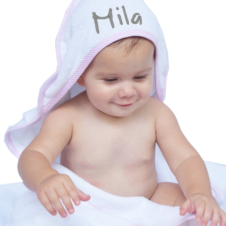 Baby Hooded Towel White on White