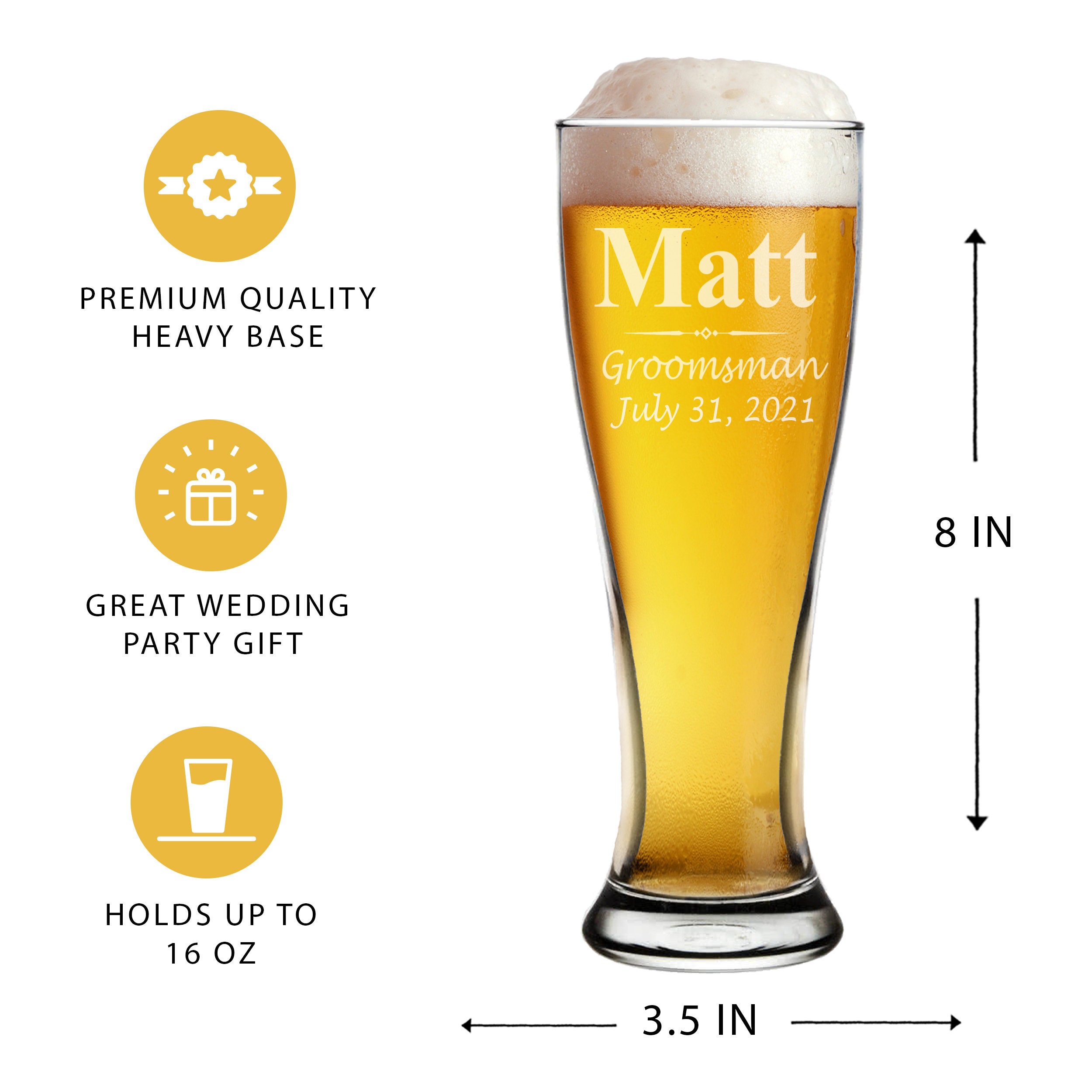 Personalized Pilsner Glasses Custom Beer Glass Engraved Beer Etsy