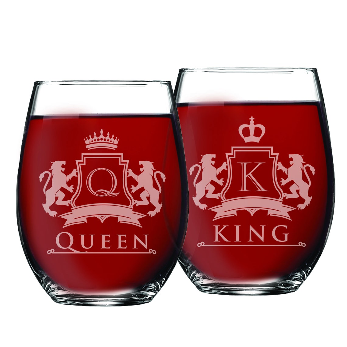 Custom King and Queen Glasses King and Queen Wine Glasses Etsy