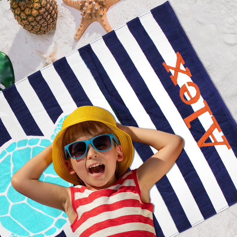 Personalized Kids or Adult Beach Towel Monogram Beach Towel Etsy