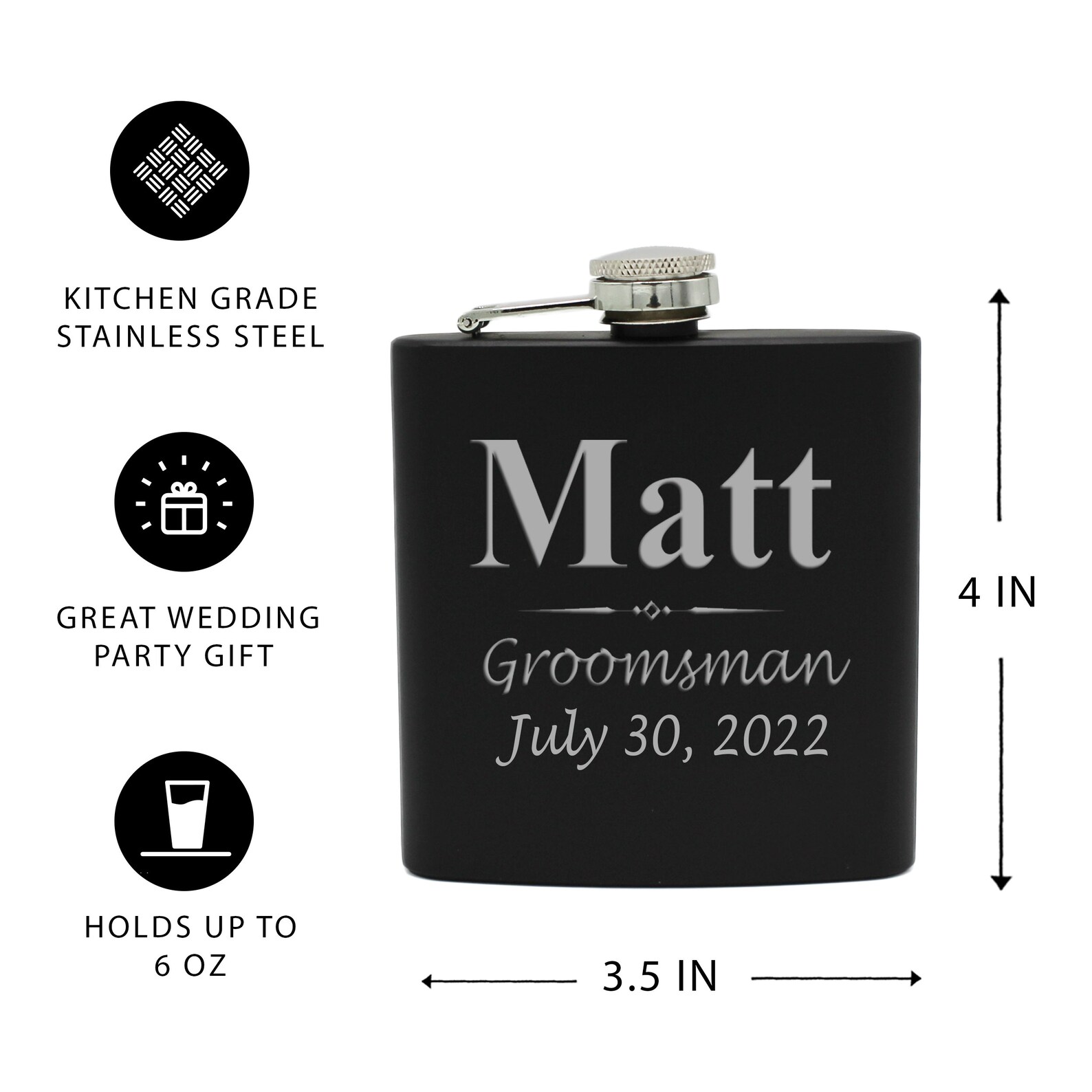 Personalized Flask Groomsmen Gift Box Groomsmen Flask Set Etsy