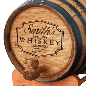 Personalized Whiskey Barrel, 1 or 2 or 3 Liter Mini Oak Whiskey Barrel Groomsmen Gift Birthday Gift Engraved Whiskey Barrel image 5