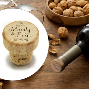 Wood Cork Stopper, T-Cork, Personalized Wine Stopper, Wood Wine Stopper Custom, Engraved Wood Cork, Custom Bottle Stopper, Wine Stopper Cork image 4