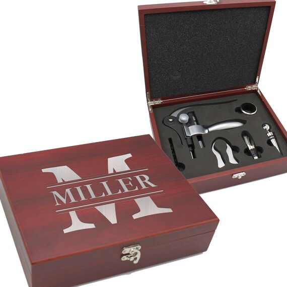 Personalized 5 Piece Wine Tool Corkscrew, Custom Wine Opener