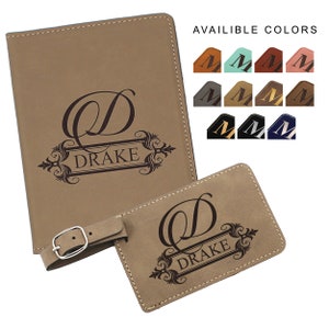 Custom Passport Holder and Luggage Tag Set, Luggage Tag and Passport Holder, Passport Holder and Luggage Tag, Travel Gift Personalized