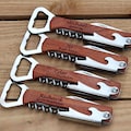 Groomsmen Bottle Opener - Custom Corkscrew - Engraved Wine Opener -  Wedding Party Gifts - Custom Bottle Opener - Monogrammed Corkscrew