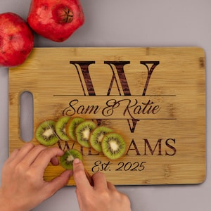 Wood Cutting Board Custom Cutting Board Personalized Bamboo Cutting Board Gifts for Couples Personalized Wedding Gift Engraved Cutting Board
