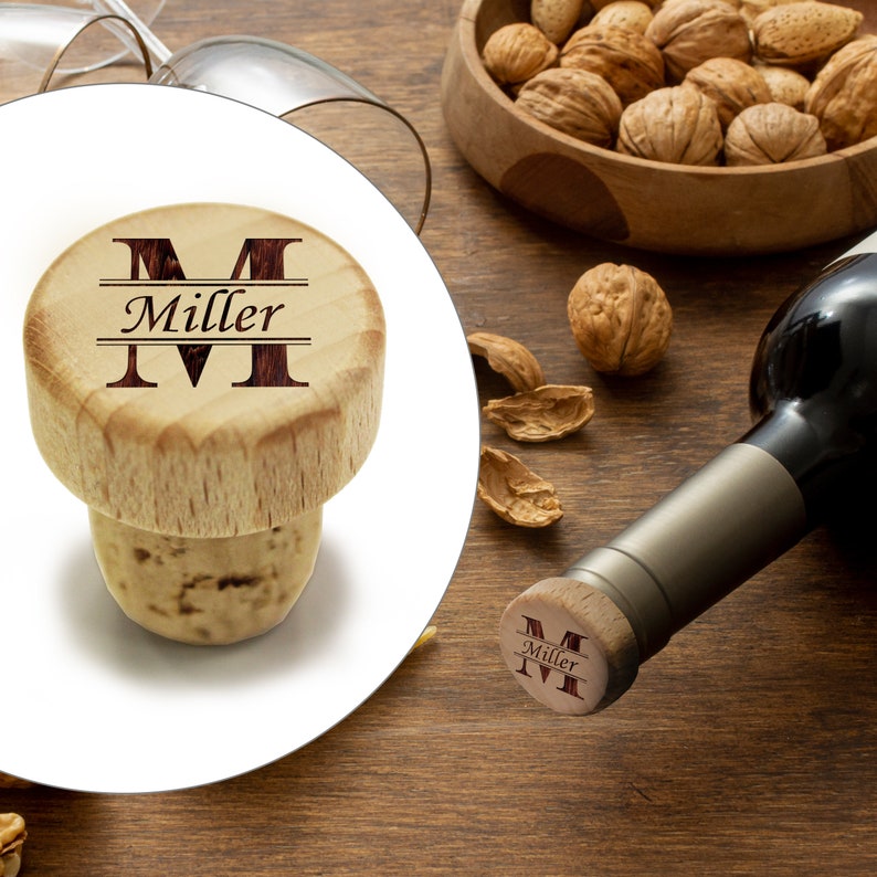 Wine stopper personalized with your personal information like name, dates and etc as a great gift for men on Valentines Day