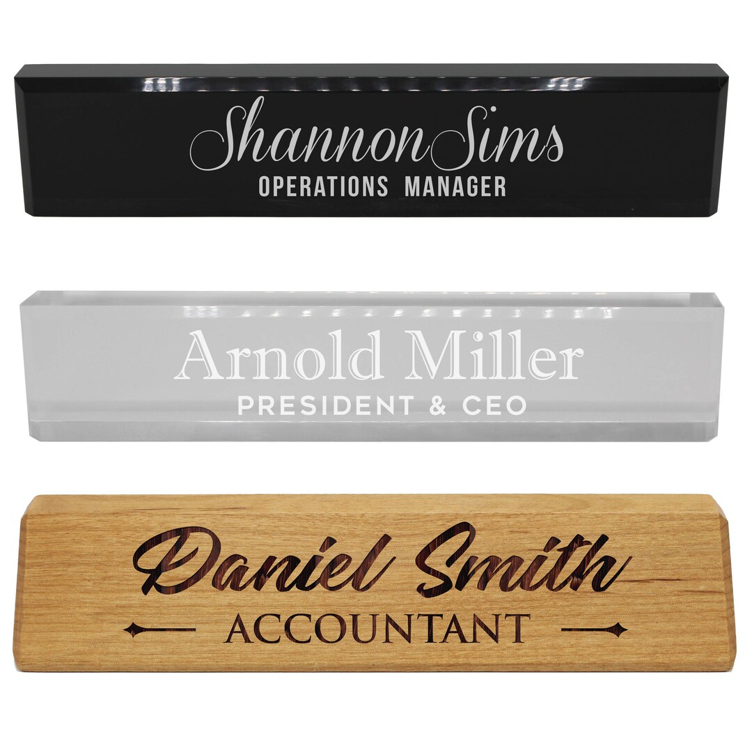 Personalized Nameplate, Desk Name Plate, Office Desk Accessories, Desk
