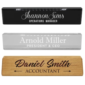Desk Name Plate, Personalized Nameplate, Desk Name Plaque, Office Desk Accessories, Desk Wedge, Desk Sign Inspirational, Monogram Desk Signs
