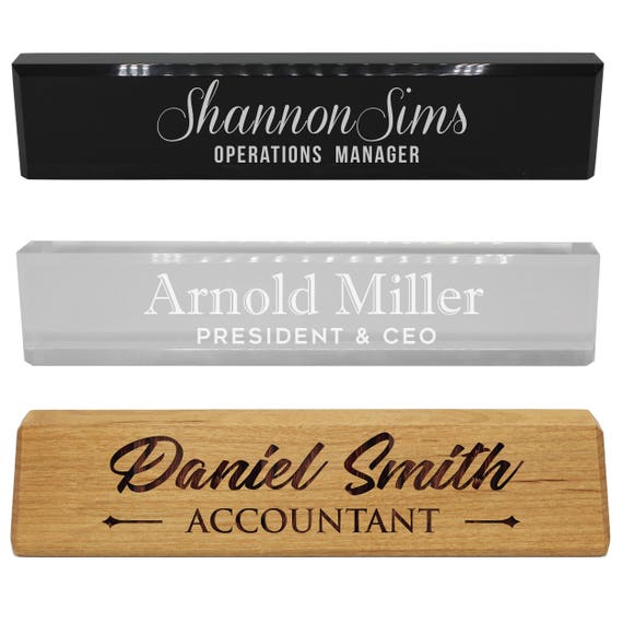 Desk Name Plate Personalized Nameplate Desk Name Plaque Etsy