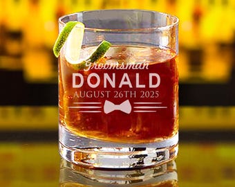 Groomsmen Whiskey Glasses, Groomsmen Gift, Gift Ideas for Groomsmen, Personalized Whiskey Glasses for Wedding, Groomsman Whiskey Gifts