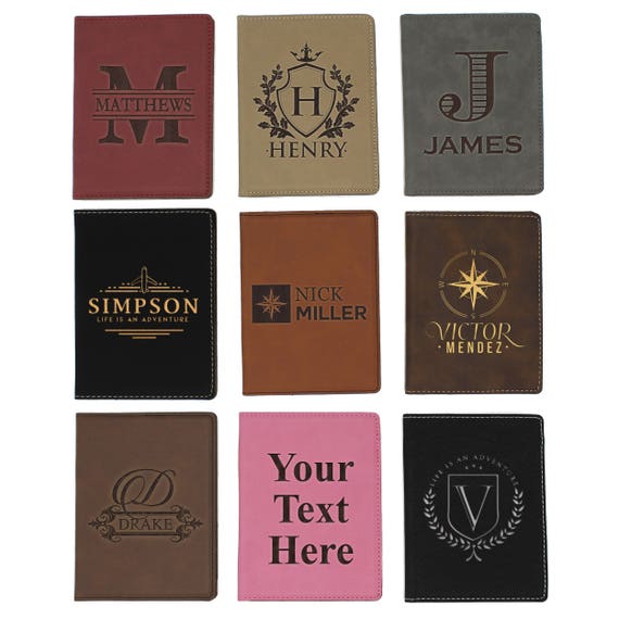  Personalized Leather Passport Cover - Cute Passports Holder -  Travel Essentials Gift Idea for Women and Men (Personalized - Pick Style,  Color, Monogram) : Handmade Products