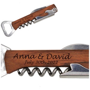 Personalized Wedding Party Favors, Bottle Opener Favors Bulk, Custom Corkscrew Favors, Wine Favors, Wedding Party Favor, Personalized Favors bild 5