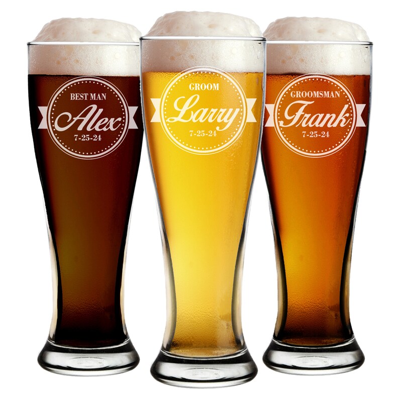 Personalized Pilsner Glass, Engraved Beer Glass, Custom Beer Glass, Monogram Beer Glass, Etched Beer Glasses, Personalized Pilsner Glasses image 8